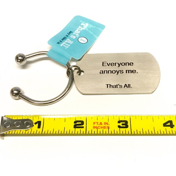 LAST ONE! Everyone Annoys Me Silver Metal Car Keys Keychain - Picture 3 of 4